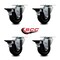 Service Caster 3.5'' Hard Rubber Wheel Swivel Top Plate Caster Set Posi Brake, 4PK SCC-20S3514-HRS-PLB-4 - alternate 3